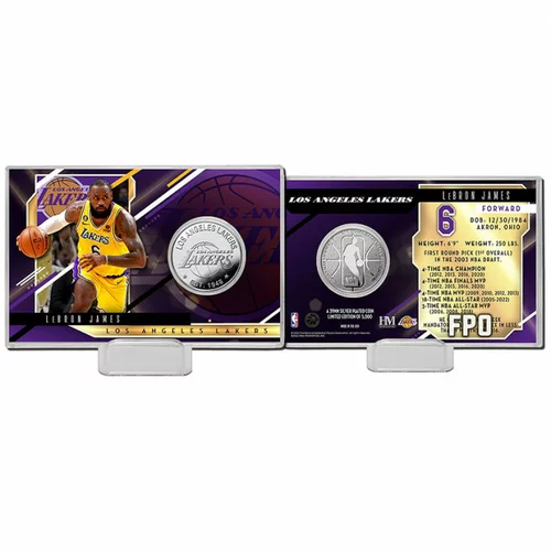The Highland Mint lebron james los angeles lakers silver coin card kartica s kovancem