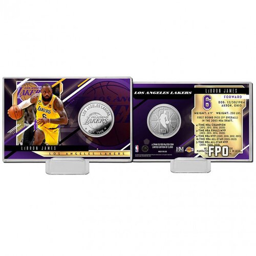 The Highland Mint Lebron James Los Angeles Lakers Silver Coin Card kartica sa kovanicom Slike