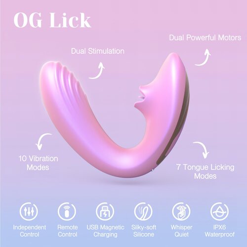 Tracy&amp;amp;#039;s Dog OG Lick - G-točka vibrator i klitoralni stimulator (ružičasto) Slike