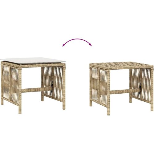 VidaXL Vrtni stolci s jastucima 4 kom bež 41x41x36 cm od poliratana Slike