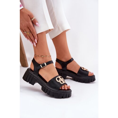 VINCEZA Women's Leather Sandals With Gold Detail Cijene