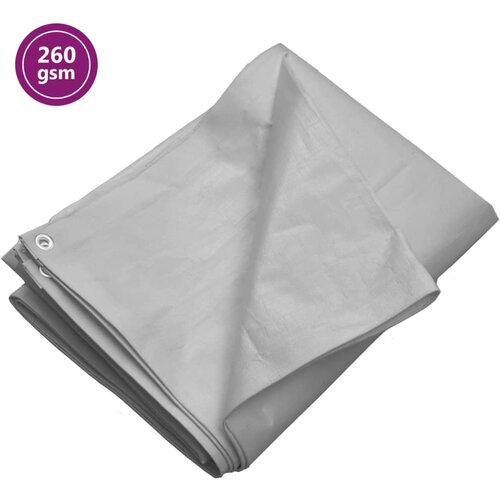 VidaXL Cerada 260 g/m&amp;sup2; 3x3 m siva HDPE Slike