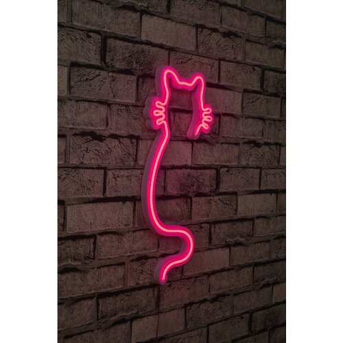 Zidna dekoracija mačka LED, roze Cene