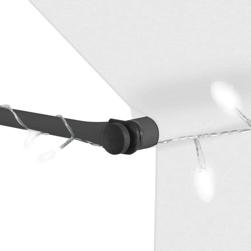  Tenda na ručno uvlačenje s LED svjetlima 350 cm krem Slike