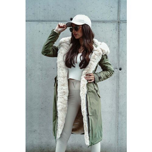 Beloved Skylar parka bunda olivna Cene