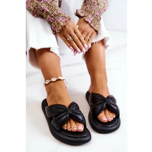 Kesi Women's Fashionable Leather Slippers Black Savirra