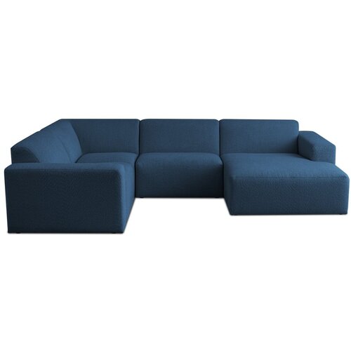 Scandic Tamno plava kutna garnitura od bouclé tkanine (u obliku slova "U") Roxy – Cijene