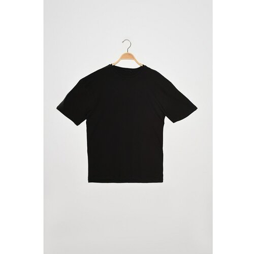 Trendyol Crna muška široka majica sa kratkim rukavima i printom crna Cene