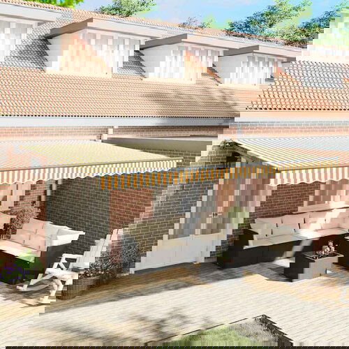 vidaXL retraktilna tenda oranžna in bela 500x300 cm Cene