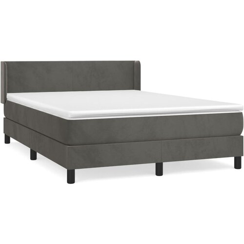 vidaXL Box spring posteljni z vzmetnico temno siv 140x190 cm žamet, (20846662) Cene