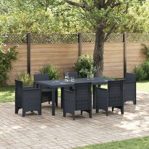  Stol za vrt Antracit 200x100x73 cm Poli Ratan Cijene