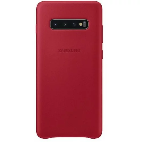 Samsung original usnjen ovitek ef-vg975lre za galaxy s10 plus g975 - zaščita zadnjega dela - rdeč