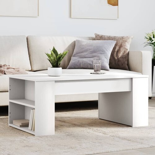 vidaXL Klubska mizica bela 102x55x42 cm inženirski les Cene