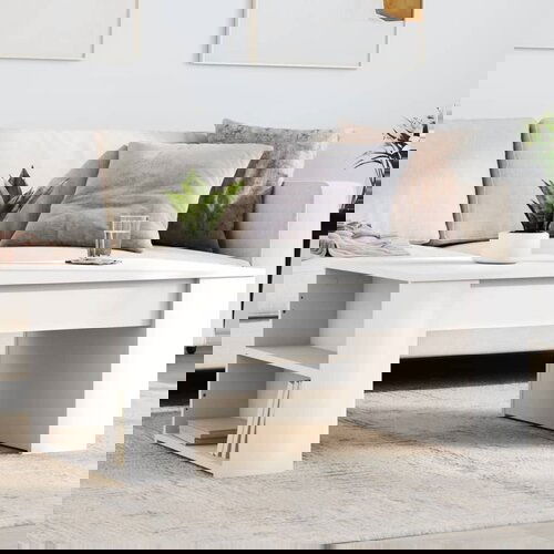 vidaXL Stolić za kavu bijeli 102 x 55 x 42 cm od konstruiranog drva Cijene