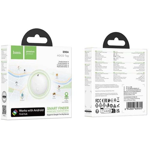 Lokator Hoco E93A kompatibilan s Google Find My Device bijeli Slike