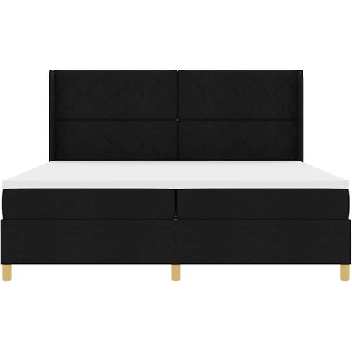  Krevet s opruga kutije s LED trakama Crna 200 x 200 cm tkanina Slike