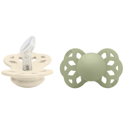 Bibs tolažilna duda - silikon Infinity 0-6 m 2/1 Ivory/Sage Slike