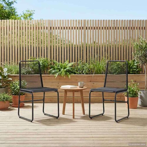  Vrtne stolice 2 pcs Crna 48 x 55 x 89 5 cm Ratan Cene