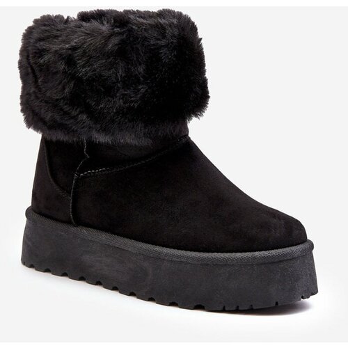 Kesi Women's snow boots with fur black rainsa Slike