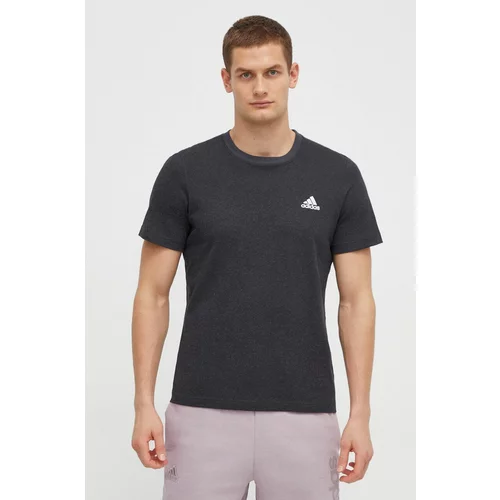 Adidas Bombažna kratka majica moški, siva barva