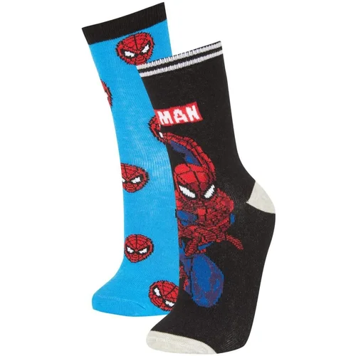 Defacto Boy's Marvel Spiderman 2-Piece Cotton Long Socks