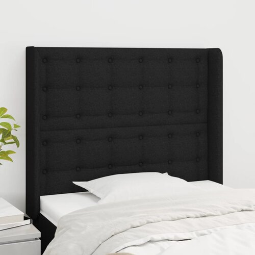  Uzglavlje s u&scaron;ima crno 103x16x118/128 cm od tkanine Cijene
