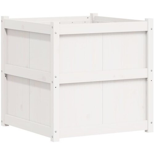 Maison Chic Vrtno cvetlično korito - Cvetlični Lonec belo 70x70x70 cm trdna borovina, (21789102) Cene