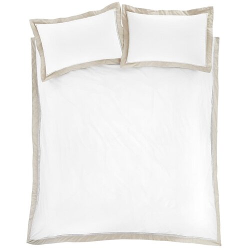 Bianca Bijela/bež pamučna posteljina za bračni krevet/za produženi krevet 230x220 cm Oxford Lace – Cene