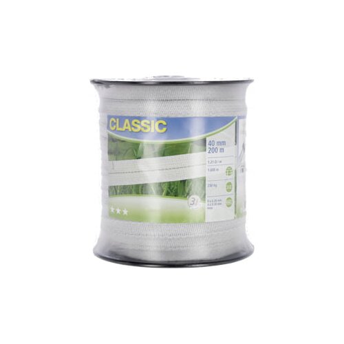  Električni ograjni trak "Classic" 40 mm, bel, 200 m Cene