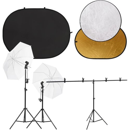 vidaXL Komplet za fotografski studio z lučmi, platnom in reflektorjem Cene