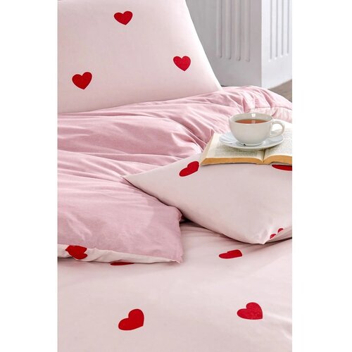 Mila Home Rožnata enojna/podalj&amp;scaron;ana posteljnina z rjuho/3-delna 160x220 cm Red Heart &amp;ndash; Slike