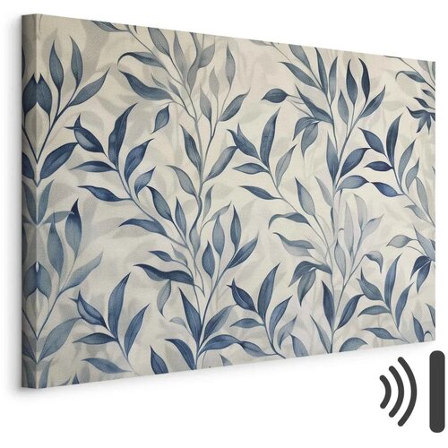  Slika - Leaves in Blue Color Delicate Botanical Motif 60x40 Akustična Cene