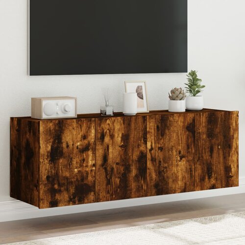  The Living Store Stenske TV omarice z LED 2 kosa dimljeni hrast 60x35x41 cm - TV Stenska Omarica, (21555236) Cene
