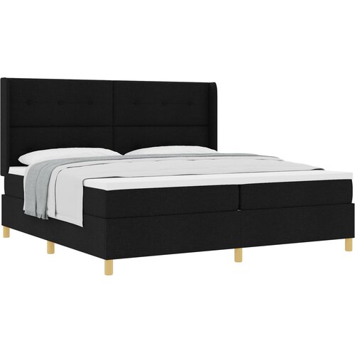 vidaXL Boxspring - Krevet s oprugama s madracem Crna 200 x 200 cm tkanina Cijene