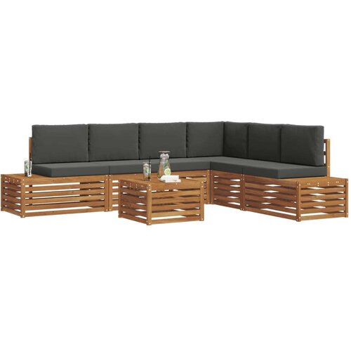  Set vanjskih sofa s jastukom 7 Komad Prirodna i antracit Slike