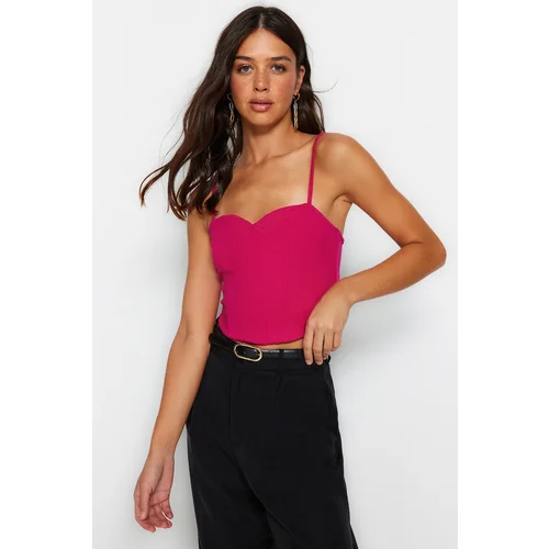 Trendyol Crop Top - Pink - With Slogan