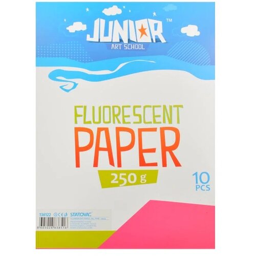 Junior jolly Fluo Paper, papir, fluo, A4, 250g, 10K, odaberite nijansu Fluo roze Slike