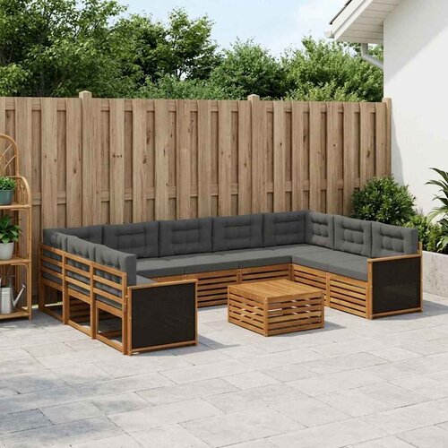  Set vanjskih sofa 10 kom. Prirodna i antracit Smeđa Cijene