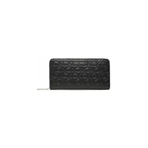 Calvin Klein Velika ženska denarnica Ck Must Z/A Wallet Lg Embossed K60K610253 Črna