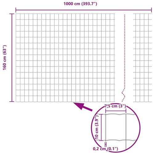 VidaXL Euro Ograda 1.6x10 m Galvanizirani čelik Slike
