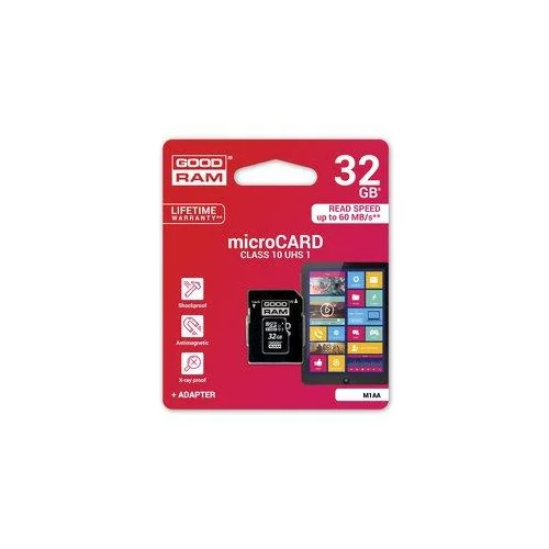 Goodram MicroSD spominska kartica 32GB CLASS 10 UHS I z adapterjem