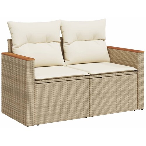  5-dijelni vrtni set sofa s jastucima bež od poliratana 62 x 62 x 69 cm Slike