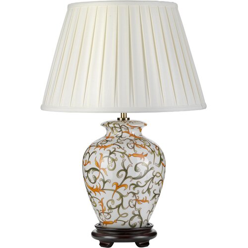 Elstead Lighting Elstead Lightbox Namizna svetilka Soling Cream Oriental Keramična Vaza, Slonoko&scaron;čeni bombažni senčnik, (22099452) Cene