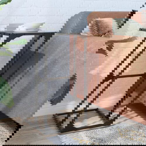 vidaXL Bočni stolić s crnom staklom 40 x 30 x 61,5 cm čelični Cijene