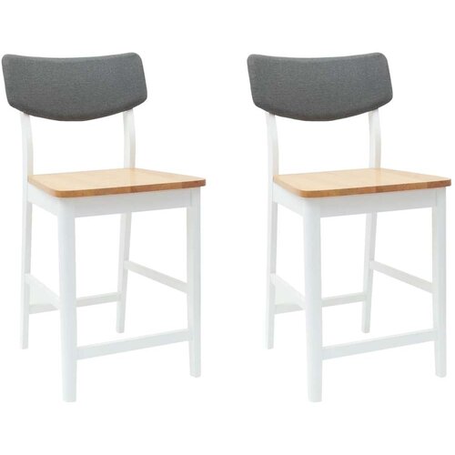  Trpezarijske stolice 2 pcs Bijelo 48 x 49 x 95 cm - bijela i prirodna Slike