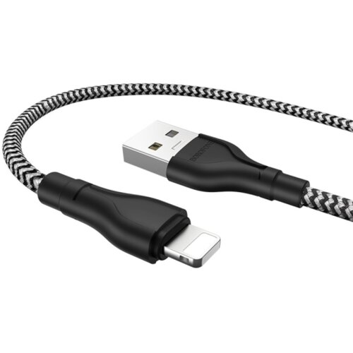 Borofone USB kabal BU39 Rio Transparent Discovery Edition charging data cable 1,2m, 2,4A iPhone/lightning black Cene