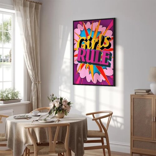  Slika - Energy of Colors (1-part) - English Text on Colorful Background 80x120 U crnom drvenom okviru Slike
