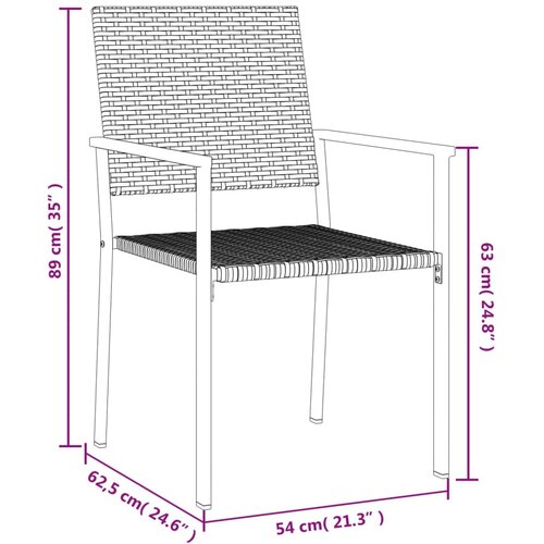  Vrtne stolice 4 kom crne 54 x 62,5 x 89 cm od poliratana Slike