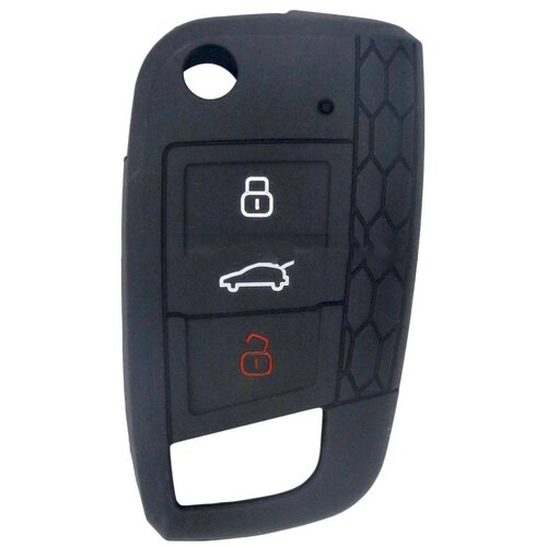 INF Key Protector Cover - Black silicone VW Golf 7 Smart Key Case compatible with Volkswagen, (5000152195) Cene