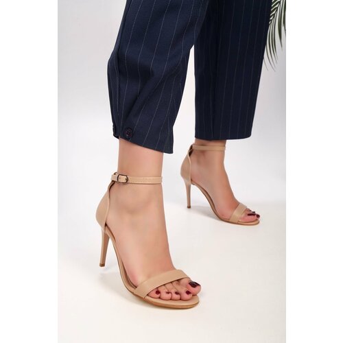 Shoeberry Women's Puirn Skin Single Strap Heeled Shoes Slike